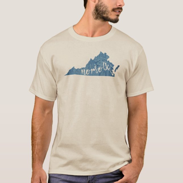 Camiseta Grano de madera de Norfolk Virginia (Anverso)