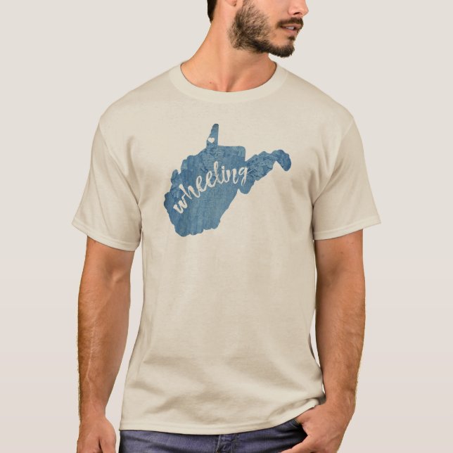 Camiseta Grano de madera de Wheeling West Virginia (Anverso)