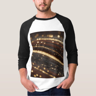 Camiseta Grano de madera oscura de nuez negra con ríos dora