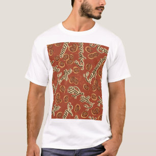 Camiseta Granos de café: patrón de cosecha tipográfica.
