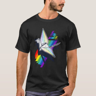 Camiseta Granos de papel con bandera Lgbt Origami Rainbow P