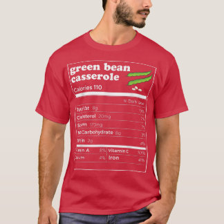 Camiseta Granos verdes Casserole Nutrición Hechos Graciosos