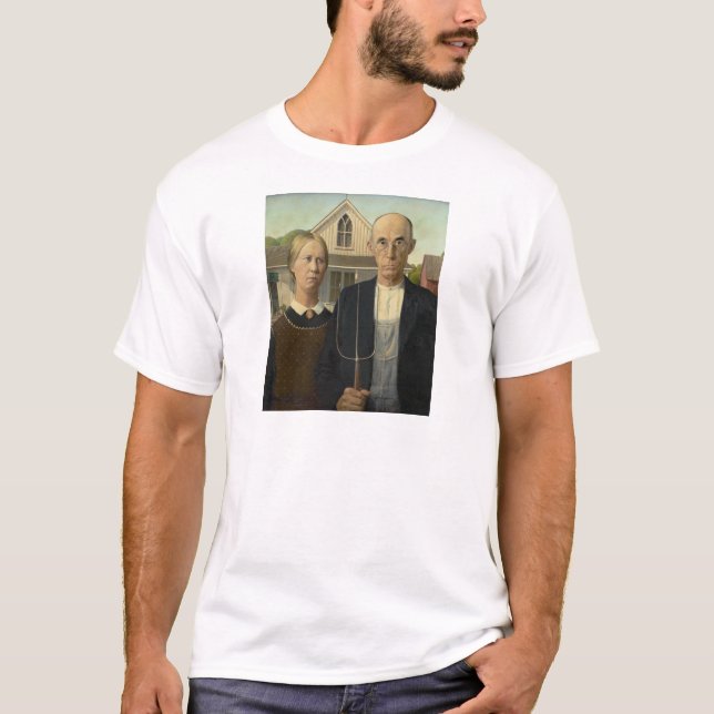 Camiseta Grant Wood - American Gothic (Anverso)
