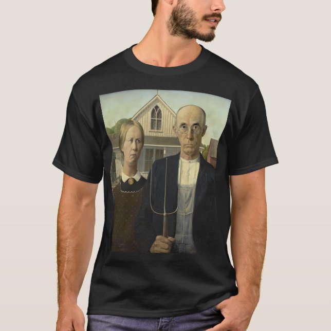 Camiseta Grant Wood - American Gothic (Anverso)