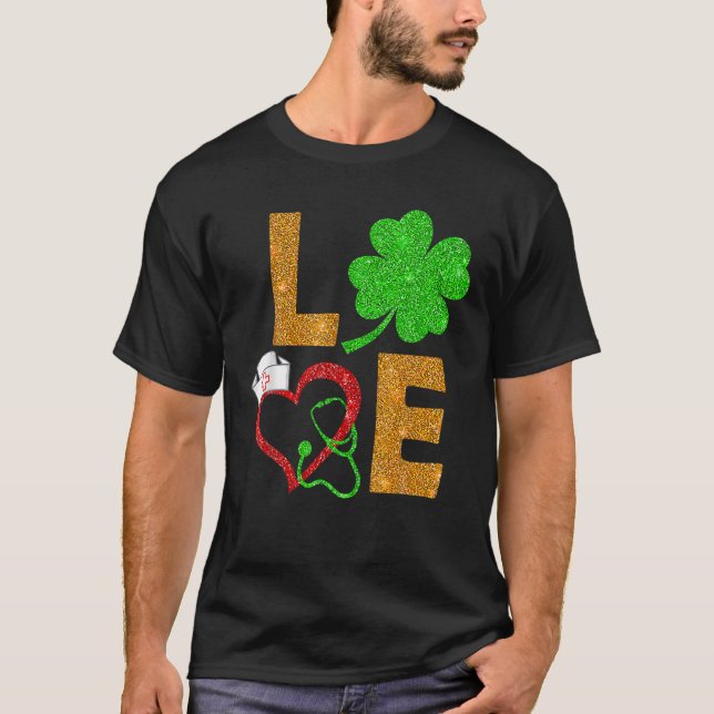 Camiseta Grap de Stethoscope para enfermera de amor de San  (Anverso)