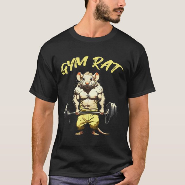 Camiseta Grapado diario Gym Rat Fitness Bodybuilding Art (Anverso)