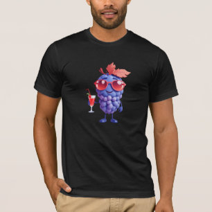 Camiseta Grape Divertido vacaciones alegres Frutas de bebid