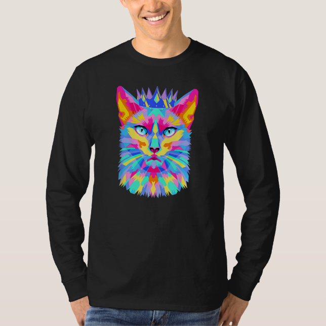 Camiseta Graphic cat retro for cat  cat mother  Cat Crown (Anverso)