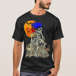 Camiseta graphic Halloween Skeleton Gamer funny Gaming boys