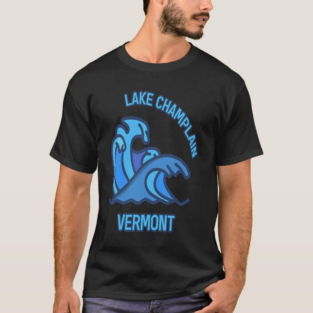 Camiseta Graphic Lake Champlain Vermont Pocket Wave Souveni (Anverso)