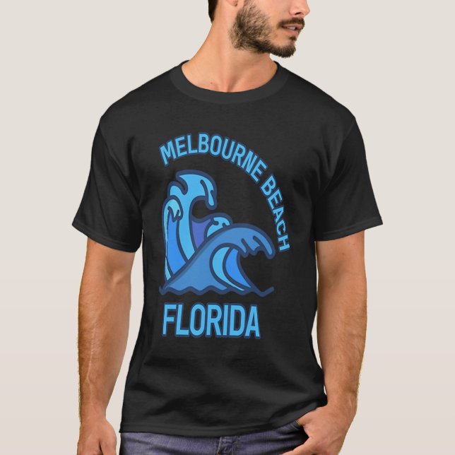 Camiseta Graphic Melbourne Beach Florida Pocket Wave Souven (Anverso)