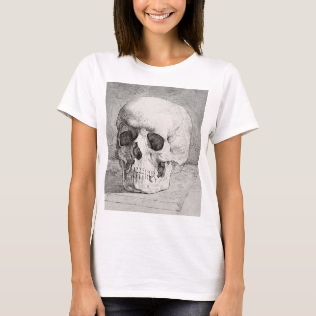 Camiseta Graphic Skull Art: Minimalist & Bold Ink Design (Anverso)