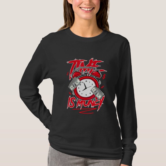Camiseta Graphic Tees Time Is Money Sneaker Match 4 Red Thu (Anverso)