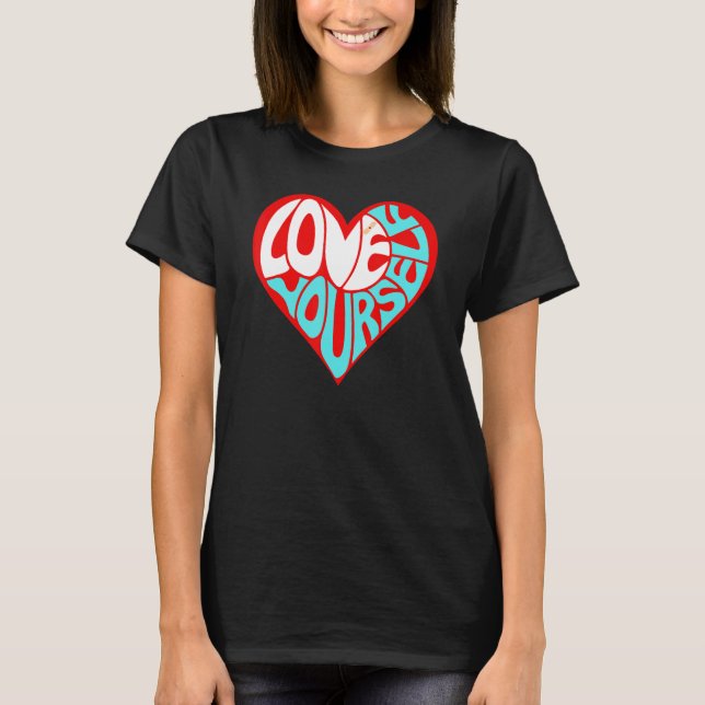 Camiseta Graphical Quote Love Yourself Theme (Anverso)