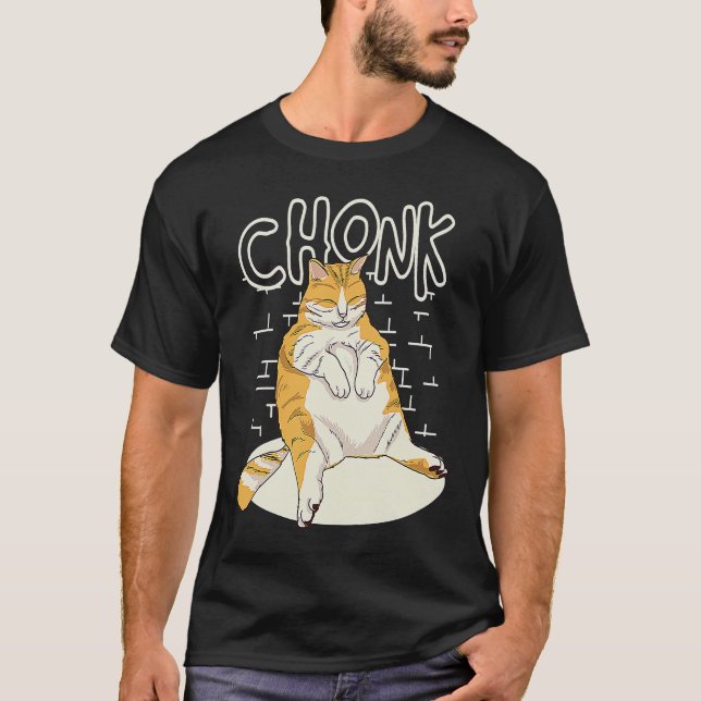 Camiseta Grasa Cat Chonk Scale Chonky Chubby Kitten Sarcasm (Anverso)