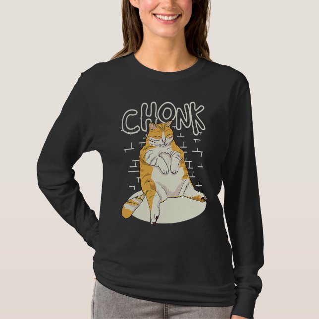 Camiseta Grasa Cat Chonk Scale Chonky Chubby Kitten Sarcasm (Anverso)