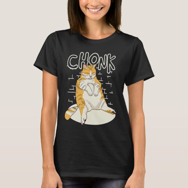 Camiseta Grasa Cat Chonk Scale Chonky Chubby Kitten Sarcasm (Anverso)