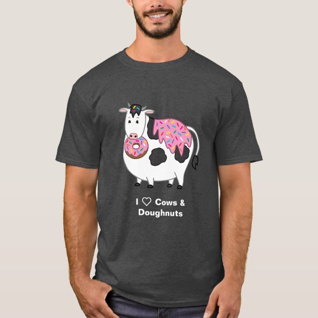Camiseta Grasa divertida comiendo vacas de Holstein espolvo (Anverso)