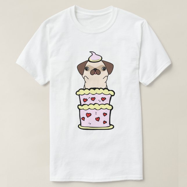 Camiseta Grasa divertida saltando de un pastel (Diseño del anverso)
