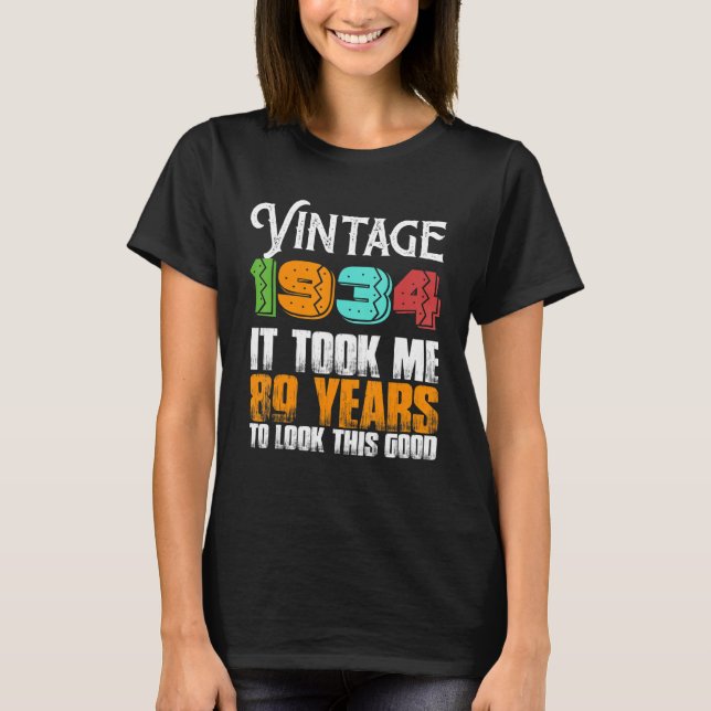Camiseta Grasa retro de natalidad de 89 años de antigüedad  (Anverso)