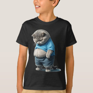 Camiseta Grasa retro Kitten Tee Gracioso Gato Rolling Fatti