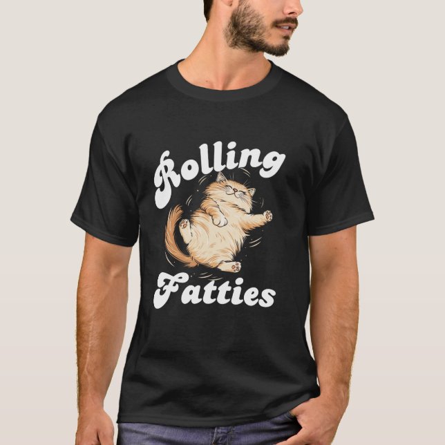 Camiseta Grasas De Rollo Cuto Gato Grasa Grasa Grasa Para G (Anverso)