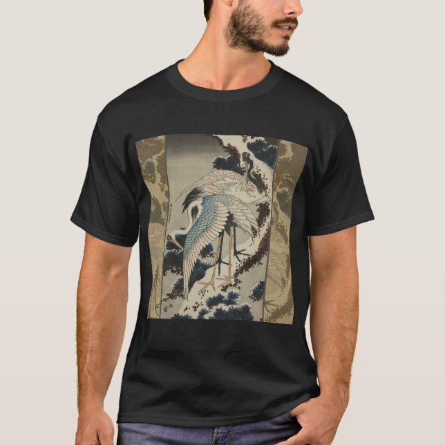 Camiseta Grasas en una nieve cubierta Hokusai (Anverso)