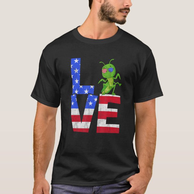 Camiseta Grasshopper American Flag Sunglasses 4th of July P (Anverso)
