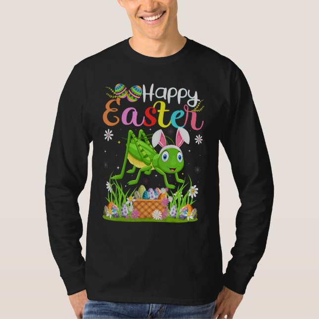 Camiseta Grasshopper Bunny Egg Hung Grasshopper Happy E (Anverso)