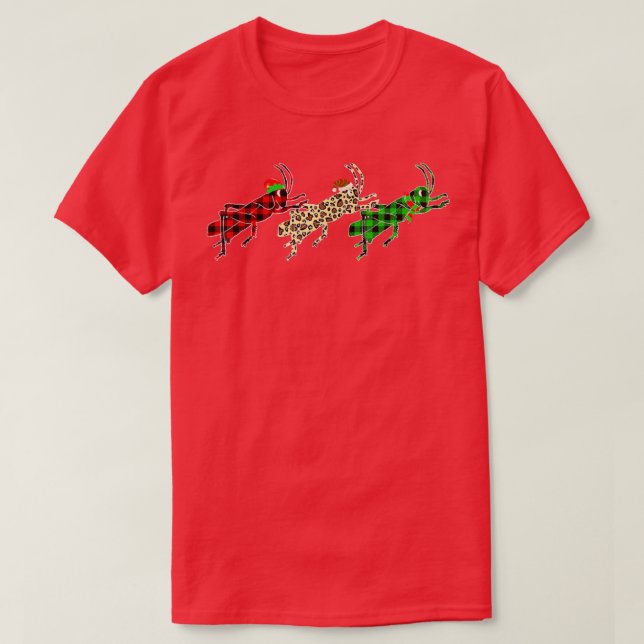 Camiseta Grasshopper Christmas Tree Ilustra Animales divert (Diseño del anverso)