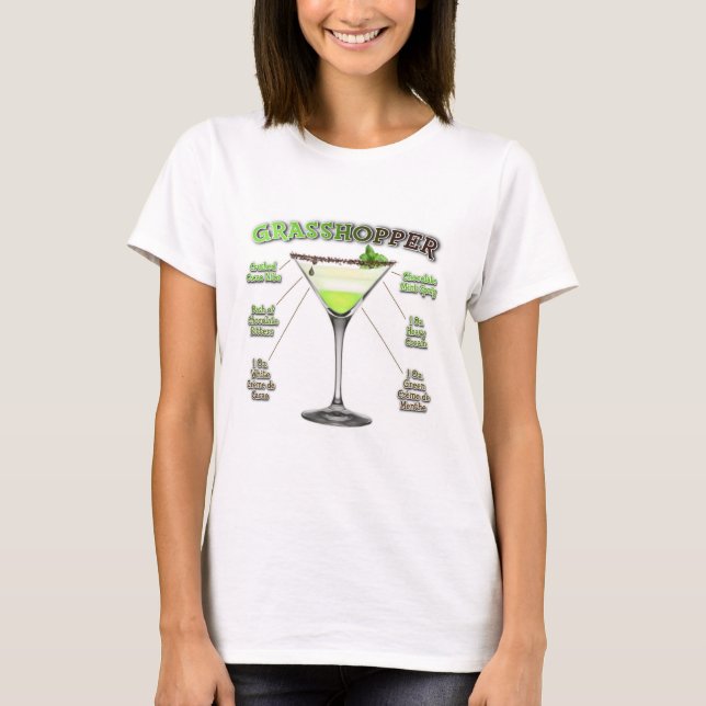 Camiseta GRASSHOPPER Cocktail Recipe Art (Anverso)