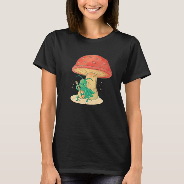 Camiseta Grasshopper Jugando Banjo Bug Instrumental Diversi (Anverso)