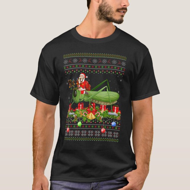 Camiseta Grasshopper   Ugly Santa Riding Grasshopper Christ (Anverso)