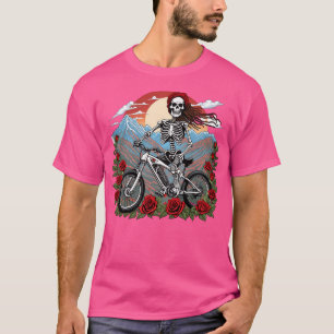 Camiseta Grateado Skeleton Electric Mountain Bike Ride Acti