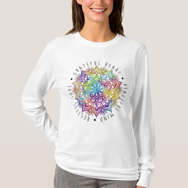 Camiseta Grateful Heart Peaceful Mind Restful Soul T-Shirt (Anverso)