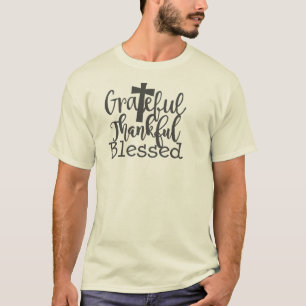 Camiseta Grateful Thankful Blessed Fe Cristia