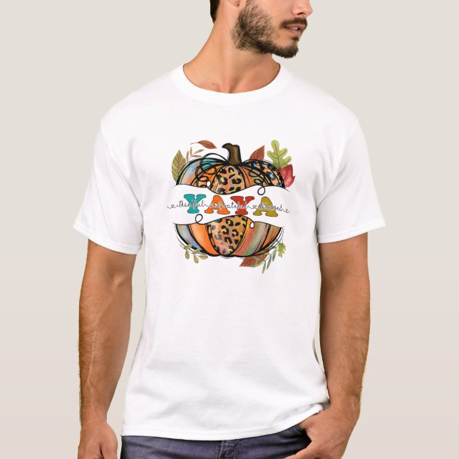 Camiseta Grateful Thankful Blessed Yaya, Happy Thanksgiving (Anverso)