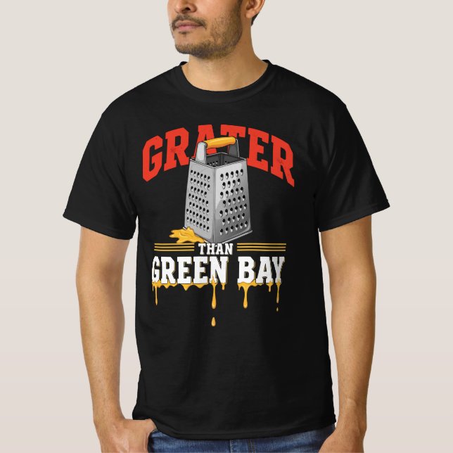 Camiseta Grater Than Green Bay Greater Cheese | Funny Grate (Anverso)