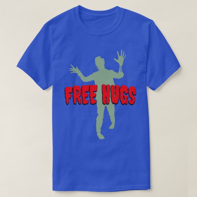 Camiseta Gratis Abrazos Funny Fiesta Zombie Halloween (Diseño del anverso)