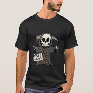 Camiseta Gratis Abrazos Grim Reaper Funny Pun Scary Hallowe