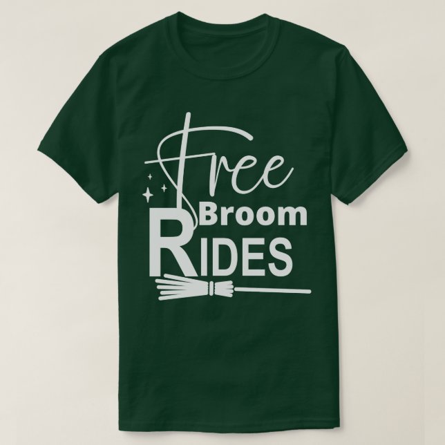 Camiseta Gratis Broom Rides Funny Halloween Design Witness  (Diseño del anverso)