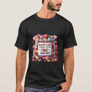 Camiseta Gratis Candy Funny Valentine Day Watercolor Style