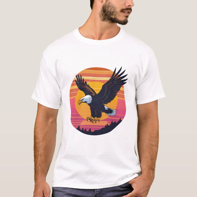 Camiseta Gratis de vuelo alto - Gráfica de puesta de sol de (Anverso)