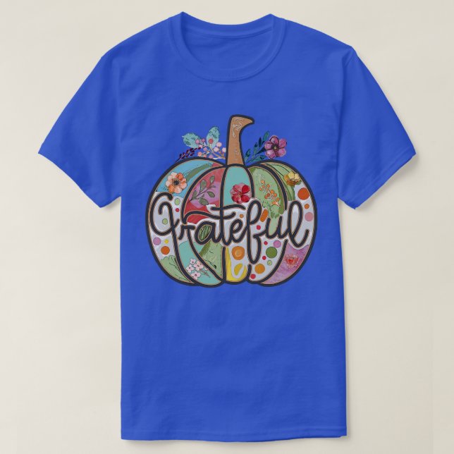 Camiseta Gratitud Calabaza Caída Flor País Arte Hippie (Diseño del anverso)