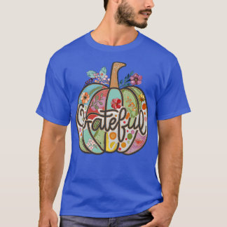 Camiseta Gratitud Calabaza Caída Flor País Arte Hippie