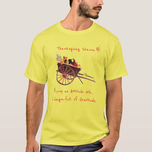 Camiseta Gratitud de la temporada de Acción de Gracias en a (Anverso)