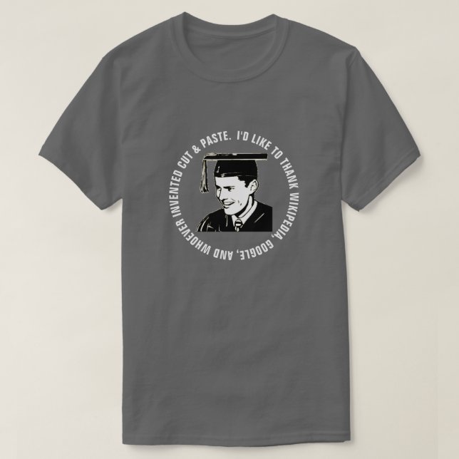 Camiseta Gratitud divertida para graduados masculinos (Diseño del anverso)