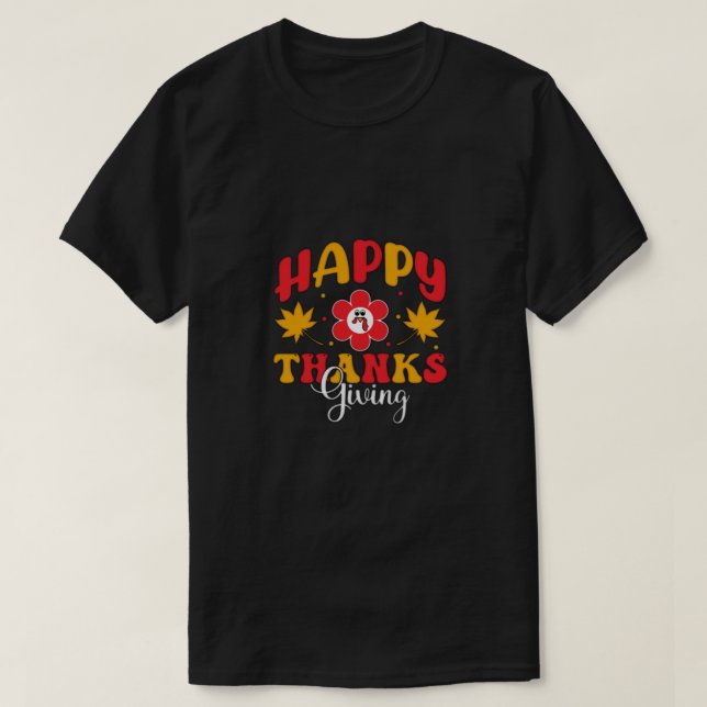 Camiseta gratitud feliz (Diseño del anverso)