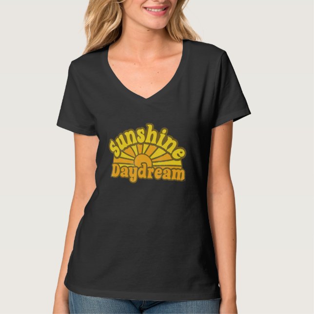 Camiseta Gratitud Sunshine Daydream Sunflower Rock Tee (Anverso)