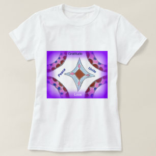 Camiseta "Gratitude Peace Love Unite" Mandala Art Print